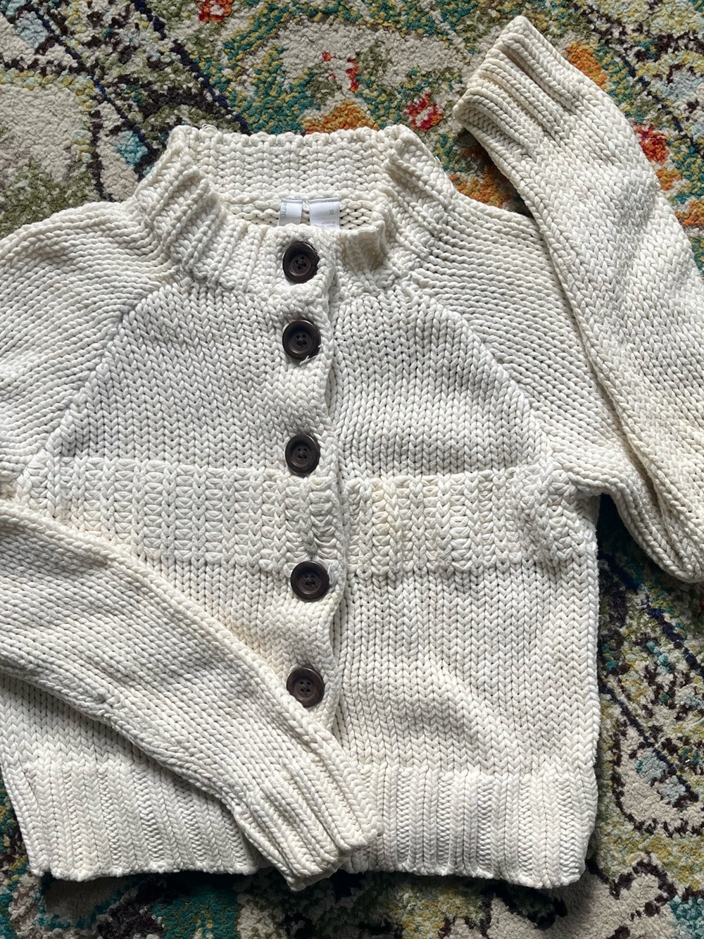 Old Navy Cream Chunky Button-Up Cardigan